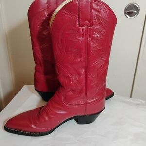 Red Justin boots Leather Women's Size 7B